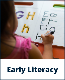 Card with text: Early Literacy